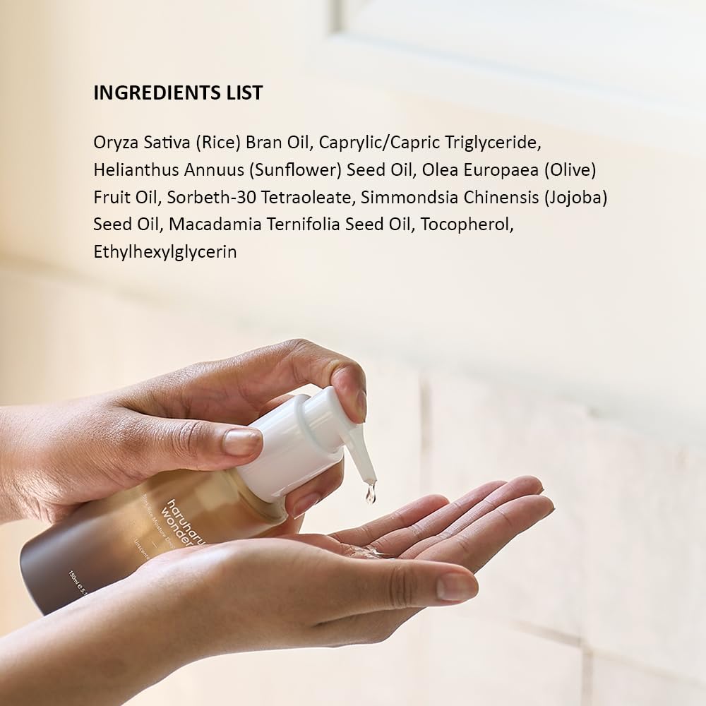 HARUHARU wonder Black Rice Moisture Cleansing Oil, 5.1 fl oz, Double Cleansing, Daily Makeup remover, Pore Oil Cleanser, Korean Skincare for sensitive, normal and Oily Skin