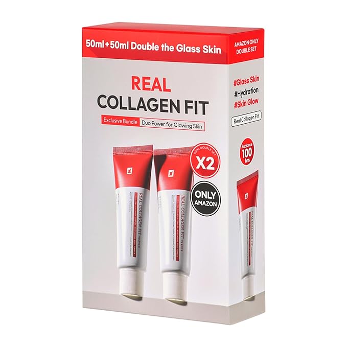 Real Collagen Fit, Hydrolyzed Collagen Wrapping Mask, Peel Off Facial Mask for elasticity, Hydrating, Glow, Glass Skin, Face Moisturizer, Self Care, Korean Skin Care, 1.69 fl. oz, Pack of 2