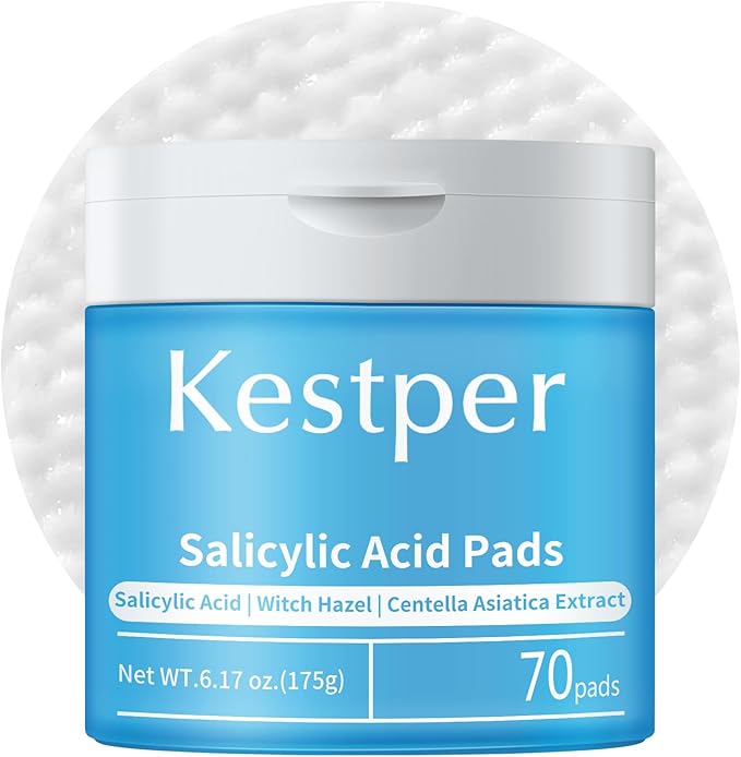 Salicylic Acid Exfoliating Facial Pads for Blemish-Prone Skin |Daily Pore Cleansing & Oil Control | Soothing Skincare Witch Hazel Toner Pads | 70 Count