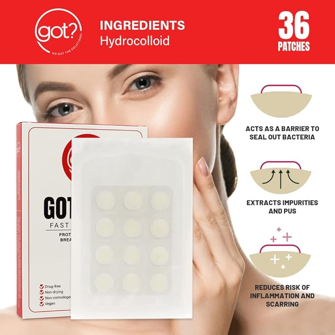 Got Zits? | Fast Absorption Hydrocolloid Acne Pimple Patches for Zits, Pimples and Blemishes | Spot Treatment Patches for Face, Back and Skin | Vegan and Cruelty Free (36 Count)