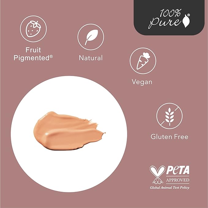 100% PURE Water Foundation Full Coverage Hydrating Makeup, Fl Oz