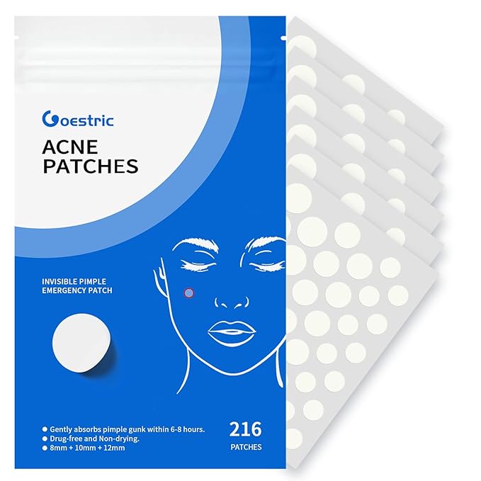 Pimple Patches for Face Hydrocolloid Acne Patches, Invisible Zit Stickers Covering Blemishes, 3 Size Hydrocolloid Spot Stickers for Face and Skin (216 Count(Pack of 1))