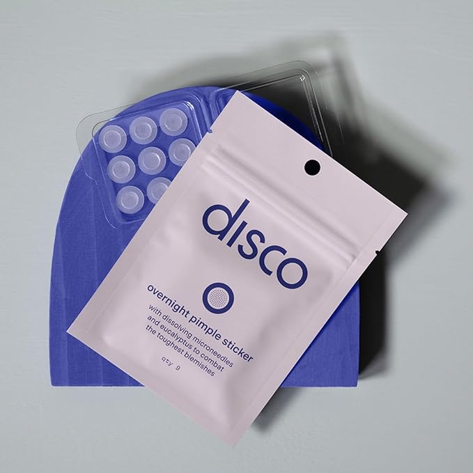 Disco Overnight Pimple Stickers | Acne Pimple Patches for Face, Breakout Strips, Toughest Blemish, Zit Spot Treatment with Fast-Acting Dissolving Microneedles & Eucalyptus Tackle Pimples in 6 Hours