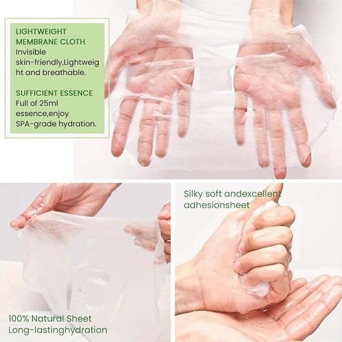 Face Sheet Mask Skincare,Hydrating Spa Face Mask For Sensitive Skin,Moisturize,Nourish for All Skin Types,Natural Skin Care Spa Face Mask for Women Men Girls,Pack of 8