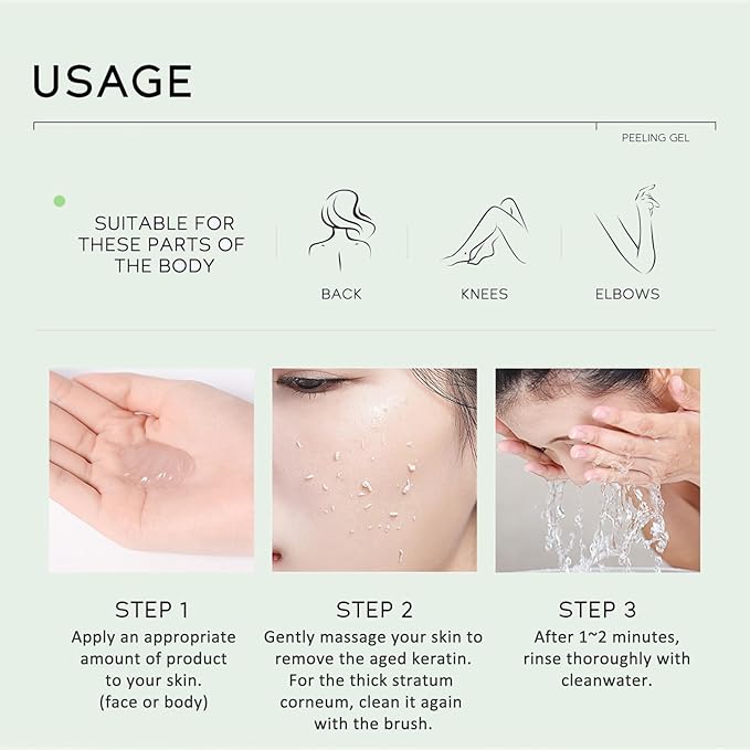 Purifying Exfoliating Gel with Face Washing Brush, Exfoliating Face Wash, Deep Cleansing Peeling Gel for the Whole Body, Facial Scrub Exfoliator, Oil & Dirt Cleanser for All Skin Types (1PCS)