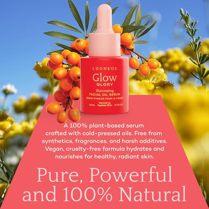 Glory Oil Face Serum 20ml – Brightening & Moisturizing Serum for Normal & Aging Skin, Nourishing Plant-Based Formula for Radiant, Hydrated Skin – Day & Night Use
