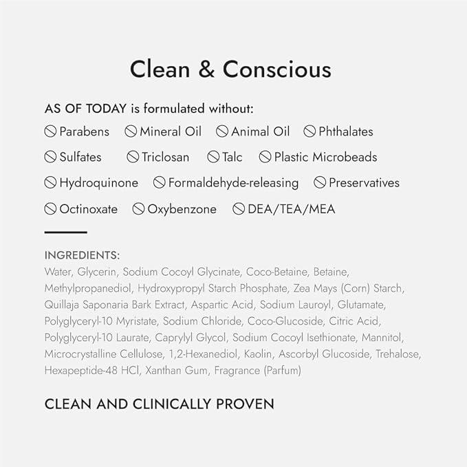 R-Peptide Enzyme Cleanser – Gentle Daily Face Wash for Sensitive Skin | Hydrating, Brightening, Anti-Aging Formula | Clean Beauty by AS OF TODAY, 3.3 fl oz