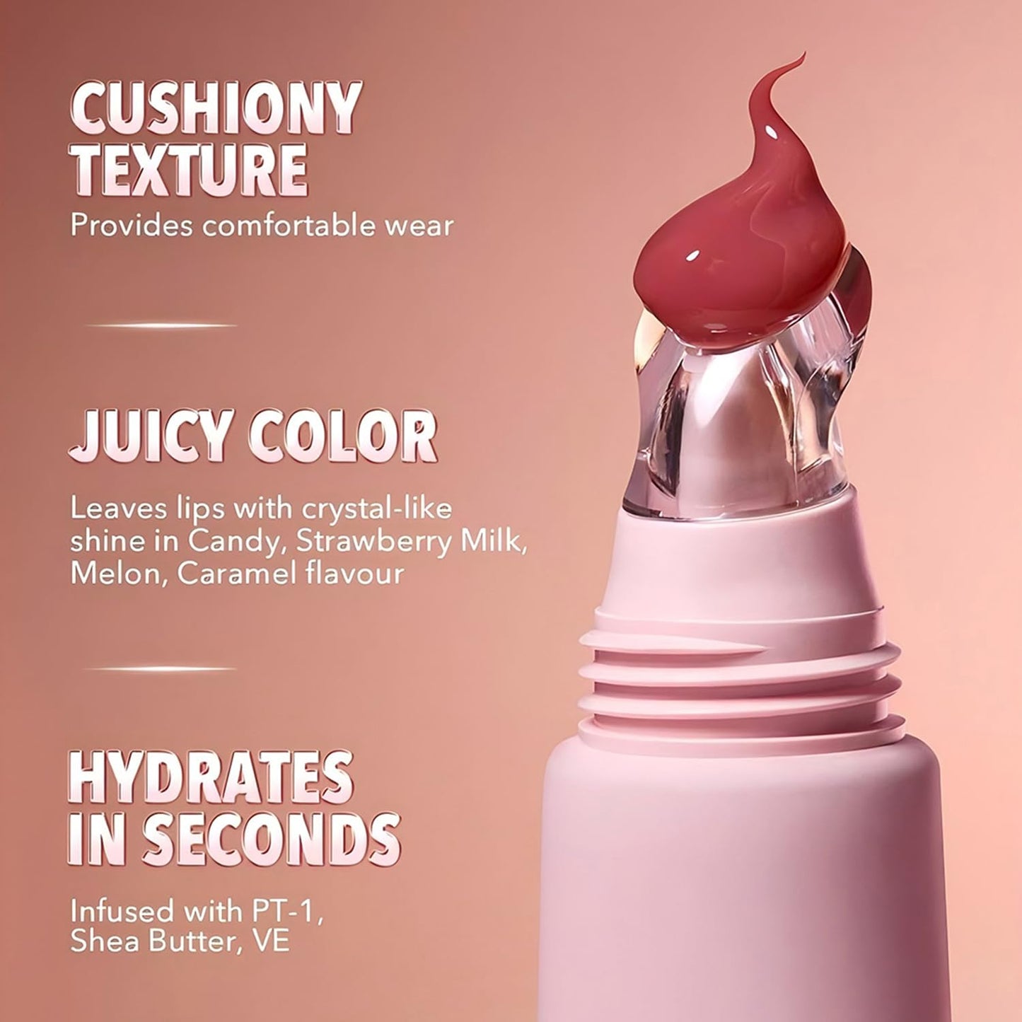 Bekoeen 4 Pcs Hydrating Lip Gloss Lip Jam Set, Glow Tinted Lip Jelly, High Shine Glass Finish Nude Lip Treatment Liquid Lipstick for Girls and Women