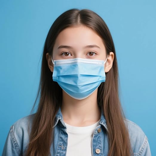 Borje Blue Disposable Face Mask 100 Pcs Blue Face Masks 3 Ply Protection Masks