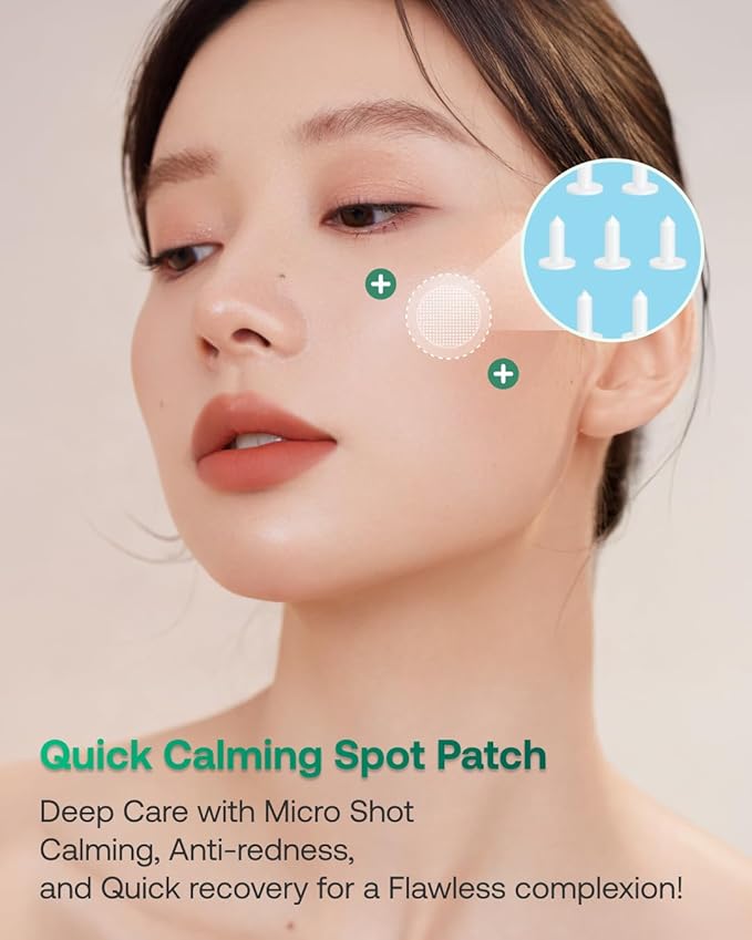 Yangyang Pine Quick Calming Spot Patch 12 Patches, Hyaluronic Acid Soothing Deep Shot, Blemish Relief, Pimples Care, Ultra-Thin Hydrocolloid Patch, Non-Irritating Acne Treatment