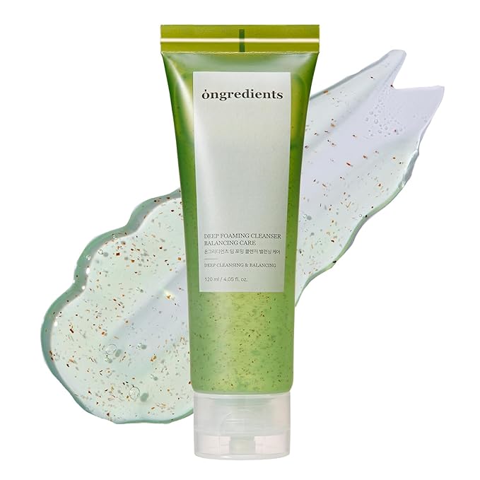 ONGREDIENTS Deep Foaming Cleanser | Daily Soothing Facial Cleanser | Salicylic Acid, Heartleaf, Hyaluronic Acid, Gentle Exfoliation Face Wash for Dry Skin | Vegan, Korean Skin Care 120ml / 4.05 fl Oz