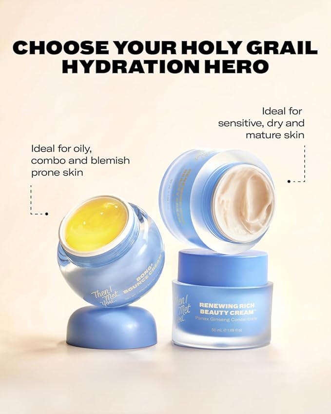 Then I Met You Bong² Bounce Cream, Lightweight Gel Cream Barrier Moisturizer with Hallabong Extract, Omega-3 Fatty Acids, Squalane, and Ceramides, Cruelty-Free, Hydration for Oily Skin, 1.69 fl oz
