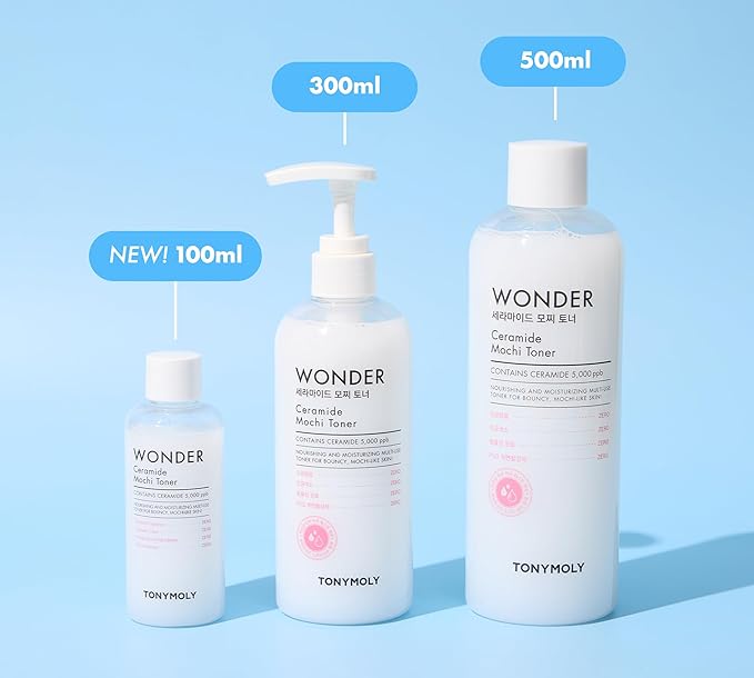 TONYMOLY Wonder Ceramide Mochi Toner, Dewy, Glass Skin Toner, Hydrate & Strengthens for Stronger and Healthier Skin, 16.9 oz