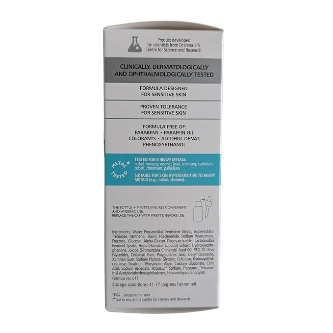 Intensive Moisturizing Serum - Instant Hydration Hyaluronic Acid, Prebiotic & Niacinamide Light Weight Moisturizer for Glow Skin, HYALURO-SENSIBIOTIC