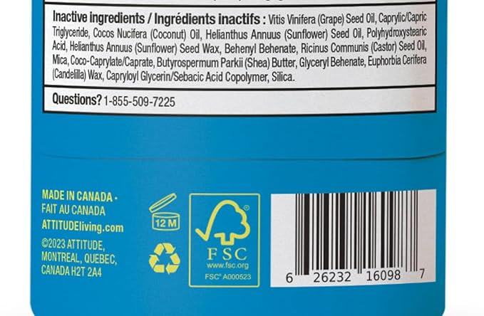 ATTITUDE Mineral Sunscreen Stick for Kids, SPF 30, EWG Verified, Plastic-Free, Broad Spectrum UVA/UVB Protection with Zinc Oxide, Dermatologically Tested, Vegan, Unscented, 2.1 Ounces