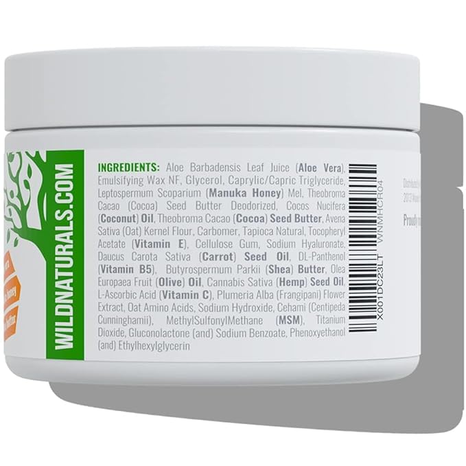 Wild Naturals Manuka Honey Moisturizer for Dry, Sensitive Skin – Eczema Relief Face Cream – Soothing Cream for Redness & Irritation – Face, Hand & Body Moisturizer for Women & Men