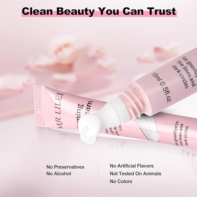 Firming Eye Cream for Dark Circles & Wrinkles, Under Eye Cream with Dendrobium Nobile Extract, Hyaluronic Acid & Peptides | Anti-Aging Eye Treatment, Under Eye Bag Cream & 24H Hydration, 0.5 oz