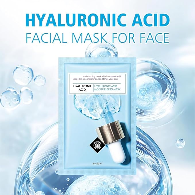 Face Sheet Mask Skincare for Women, Hyaluronic Acid Face Masks Sheets Skincare, Hydrating Sheets Facial Mask Moisturizing Face Mask for Women Skin Care, Facial Sheet Masks15 Packs