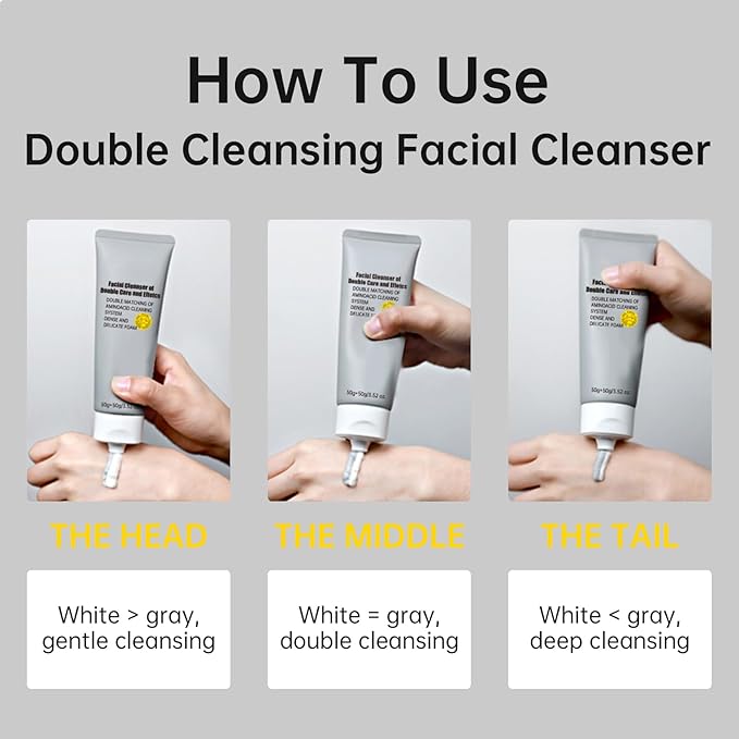 Gentle Exfoliating Face Wash for Deep Pore Cleanser and Blackhead Removal, Facial Cleanser for Oily Skin & Sensitive Skin, Double Cleansing Daily Facial Wash with Hyaluronic Acid + Glycerin, 3.52 Oz