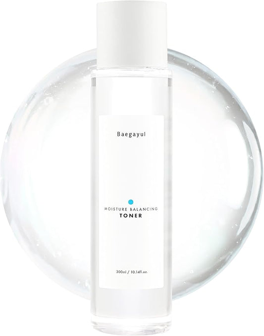 Moisture Balancing Face Toner - Korean Skincare for Sensitive Skin, Hydrating & Soothing with Exfoliating PHA and Hyaluronic Acid, Botanical, Sulfate-Free, Low pH Daily Toner (10.14fl oz)