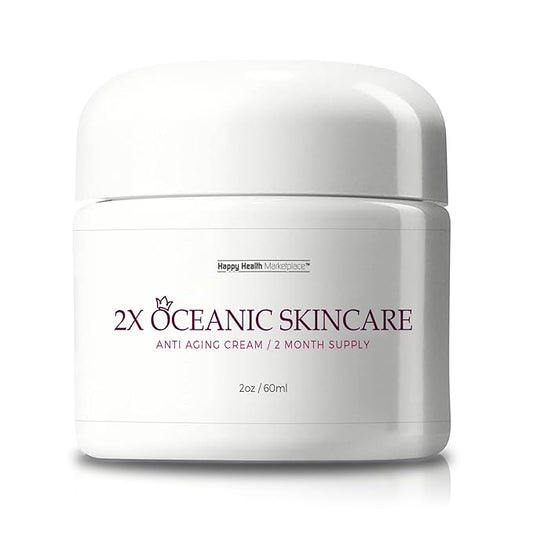 2X Oceanic Skincare Cream - Anti Aging Cream 2 Month Supply - Collagen & Vitamin Infused Nourishing Anti Aging Face Cream - Reduce Wrinkles Appearance - Improve Age Spots & Redness - Help Repair Skin