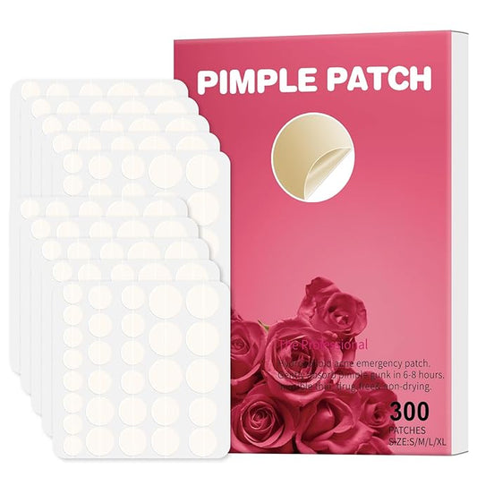 Pimple Patches for Face, 300pcs 4 Size Hydrocolloid Acne Patches for Covering Zits and Blemishes, Hydrocolloid Patch with Salicylic Acid, Tea Tree Oil and Calendula Oil