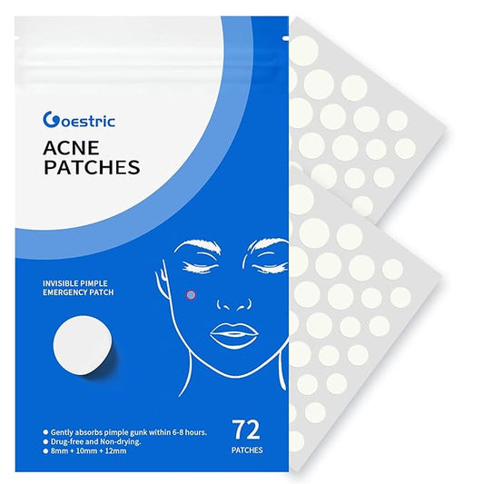 Pimple Patches for Face Hydrocolloid Acne Patches, Invisible Zit Stickers Covering Blemishes, 3 Size Hydrocolloid Spot Stickers for Face and Skin (72 Count(Pack of 1))