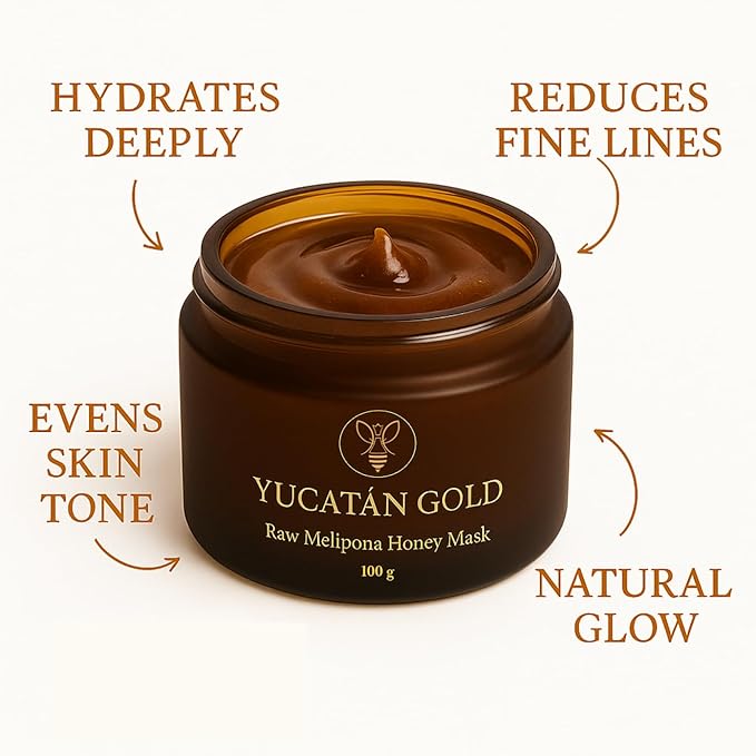 Melipona Honey Face Mask – All-Natural Solution for Dry Skin, Fine Lines & Youthful Glow With Enzymes & Antioxidants – Soothes Skin After Sun Exposure – Gentle Moisturizer for Sensitive Skin