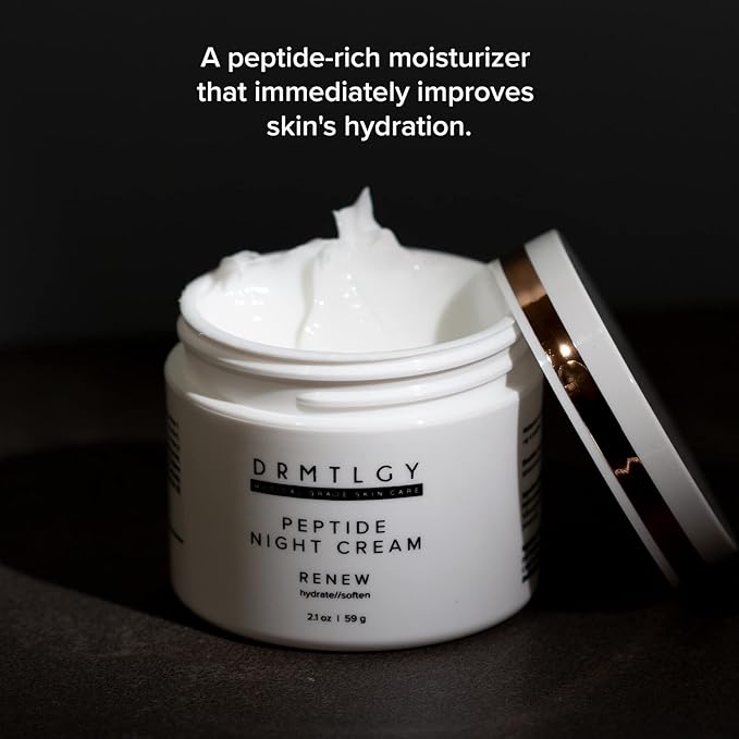DRMTLGY Peptide Night Cream Face Moisturizer & Microdermabrasion Facial Scrub Set - Hydrating Face Moisturizer & Face Exfoliator 2 Pack