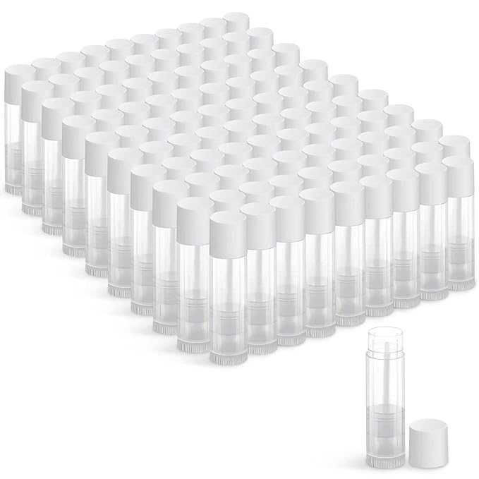 100 Sets Empty Lip Balm Tubes Clear,