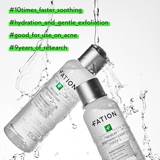 Nosca9 Soothing Toner S | 2% PHA & LHA Exfoliating Toner for Sensitive Skin | Moisturizing, Hypdrating & Quick Absorption Korean Skincare (Pack of 1, 6.76 Fl Oz)