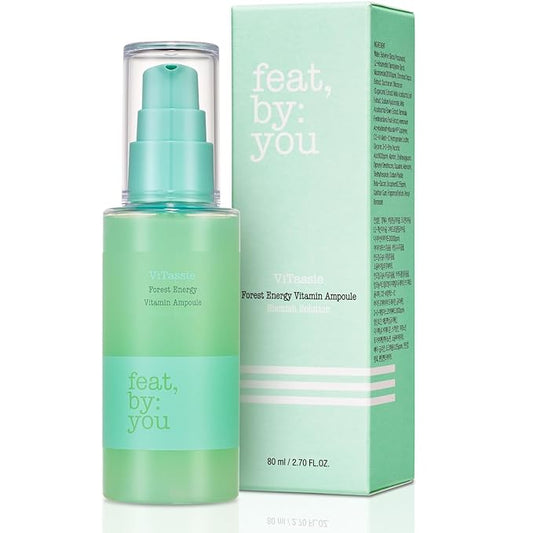 Feat By You ViTassie Forest Energy Vitamin Ampoule Solution - (2.70 fl.oz) Korean Skin Care Serum with Vitamin C, Niacinamide, Hyaluronic Acid, Fast Absorbing, Non-Greasy, Hydrating
