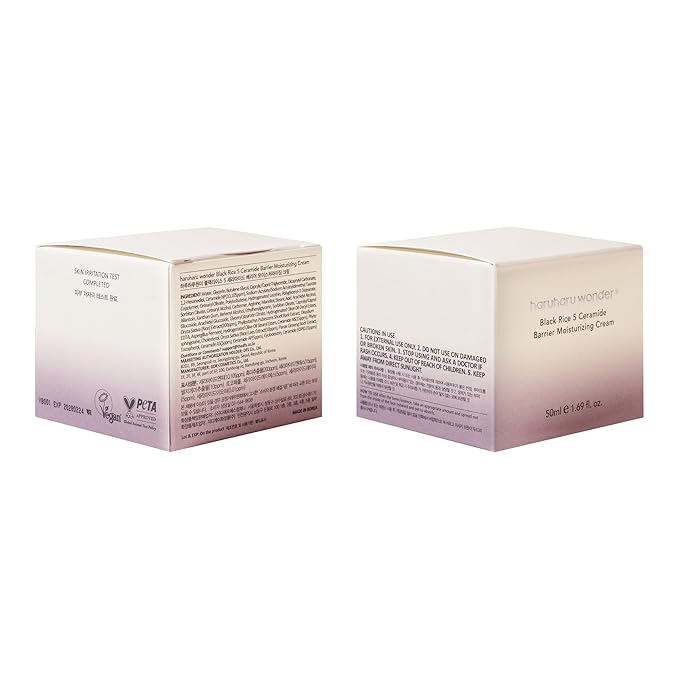 HARUHARU wonder Black Rice 5 Ceramide Barrier Moisturizing Cream, Daily Skin Barrier Care, Long-Lasting Hydration, Soothing & Nourishing, Ceramide Capsules, Korean Skincare, 1.69 fl.oz
