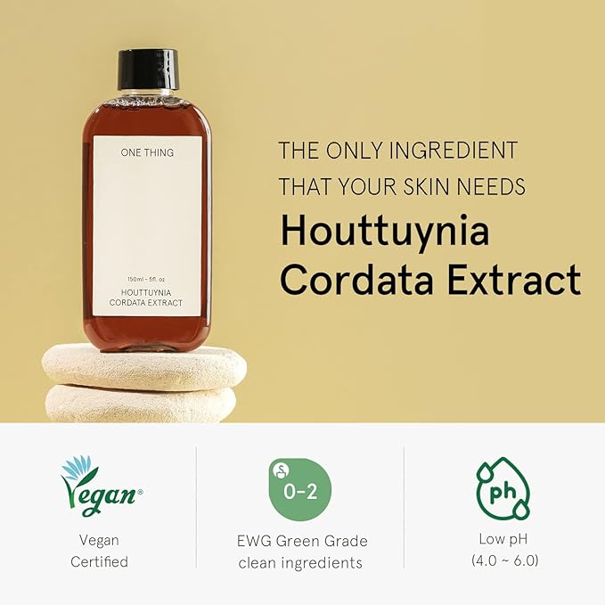 ONE THING Houttuynia Cordata Heartleaf Extract Toner 5.07 Fl Oz | Soothing Calming Hydrating Purifying Daily Facial Extracto, Oily Acne Prone Skin, Redness Irritation Relief | Vegan Korean Skin Care