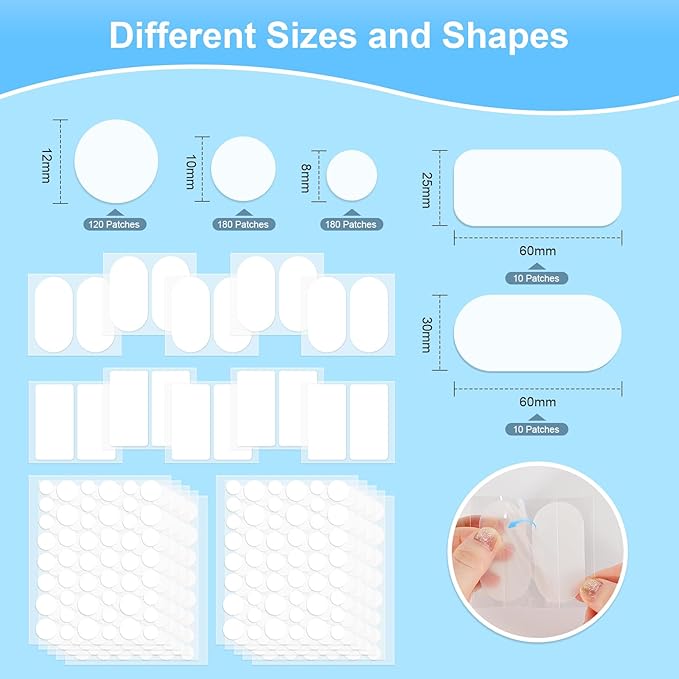 AUSLKA Large Pimple Patches for Face (5 Sizes 500 Patches), XL Hydrocolloid Pimple Patch, Big Hydrocolloid Zit Spot Patches for Breakouts, Body, Cheek, Forehead, Chin and Back