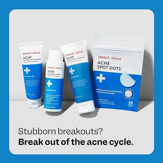 Peach Slices | Acne Exfoliating Toner | 2% Salicylic Acid | AHA+BHA Exfoliation | Facial Cleanser | Calms & Soothes | Prevents Breakouts | Alcohol & Sulfate Free | Skin Care for Women & Men | 4 Oz