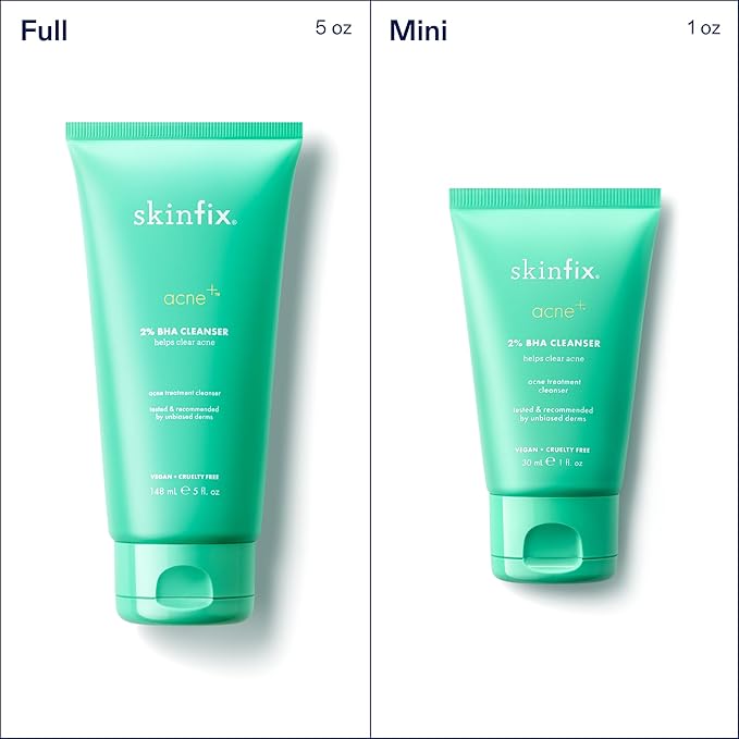 Skinfix 2% BHA Cleanser - 5 oz - Clears Acne Blemishes & Blackheads - Safe for All Types of Acne - Fragrance Free - Vegan, Cruelty Free