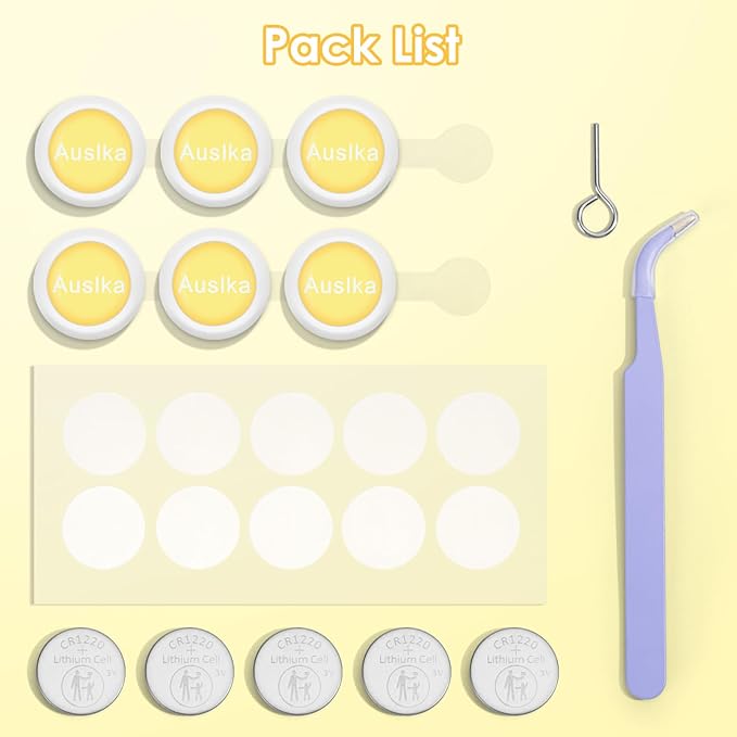 AUSLKA Light Therapy Pimple Patch, LED Red Light Hydrocolloid Zit Patches, Spot Dots for Blemishe, 6-Packs, Use 6-8 hours (Yellow, Reduces Red&Black Pimple Marks)