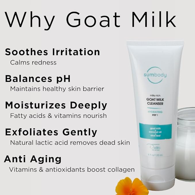 Face Wash for Women & Men Goat Milk Cleanser – (4oz) Cruelty Free Face Wash, Organic Gentle Face Cleanser with AHAs & Vitamins for Sensitive Skin, Day and Night Face Wash Cleanser for Dry Skin