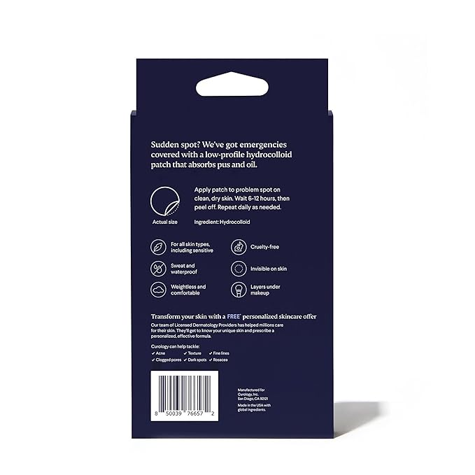 Curology Emergency Spot Pimple Patches for Face, Hydrocolloid Pimple Patches Fast-Acting, 160 Count
