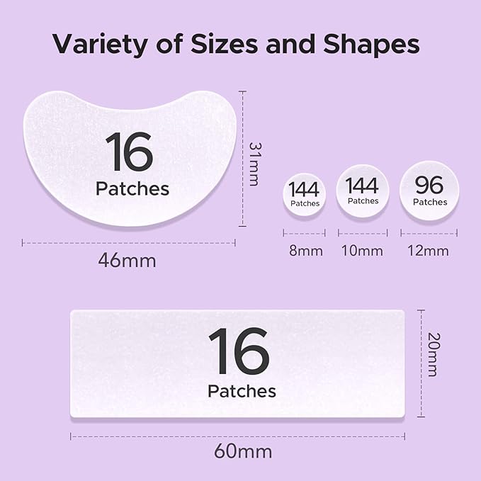 LitBear Large Pimple Patches, 5 Size 416 Count Big Acne Patches for Face, Chin, Forehead and Body, Zit Patches for Dots, Blemishes and Large Breakouts, Hydrocolloid Patch (XL Strip, Contoured, Round)