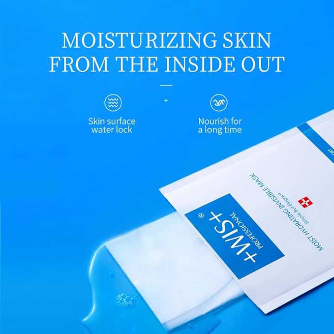 WIS Intensive Hydrating Smoothing Face Facial Sheet Mask 10 Packs, Deeply Moisturizing with Hyaluronic Acid-Witch Hazel for Oil Control & Shrink Pores-Firming & Anti Aging for Men&Women