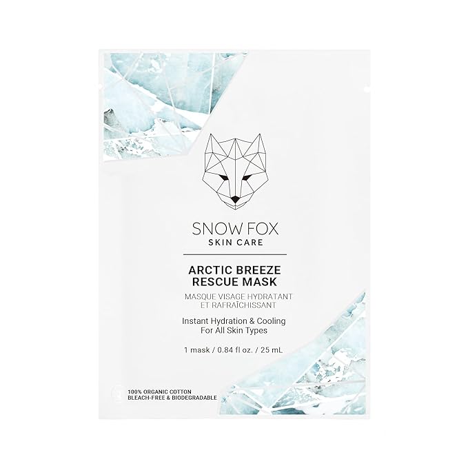 Snow Fox Skincare Arctic Breeze Rescue Mask with Peppermint & Aloe Vera Juice, 1 Pack