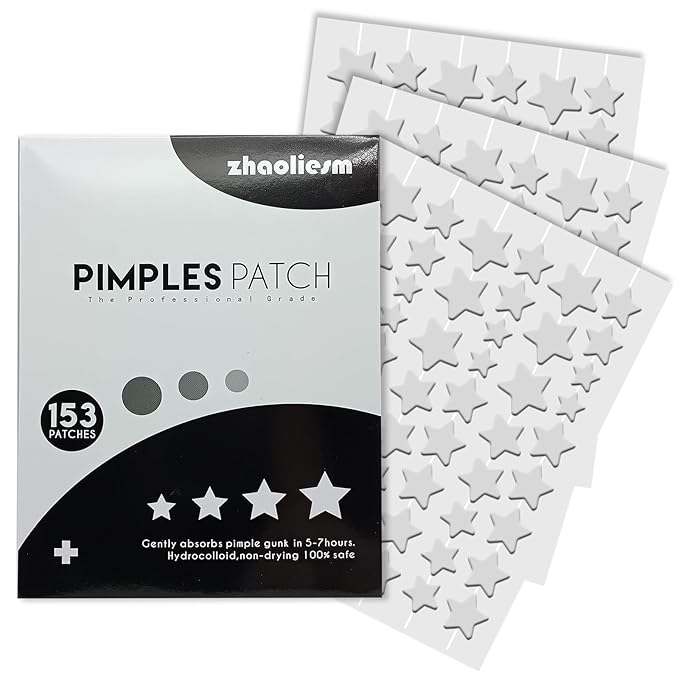 Clear Star Pimple Patches for Face, 153 Count Hydrocolloid Star Acne Patches Invisible, Cute Zit Covers for Face, Spot Stickers with Tea Tree, Salicylic Acid and Cica Oil