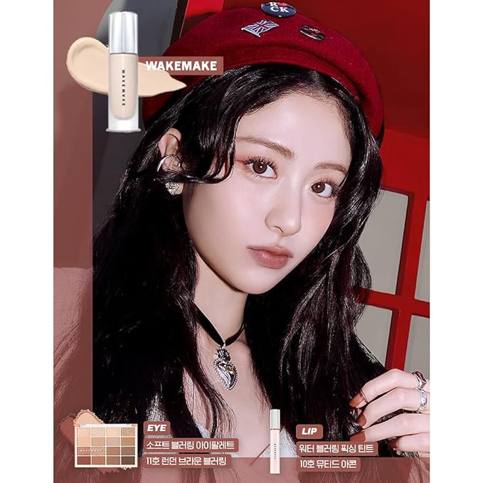 Water Velvet Cover Foundation , Wakemake Foundation Brush, (21 VANILLA) 30ml