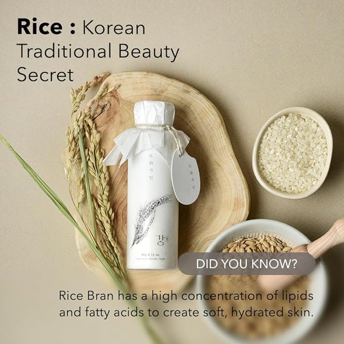 Rice Bran Powder Wash | Gentle Exfoliating Face Wash for Sensitive Skin | Vegan Enzyme Face Scrubber & Exfoliator for Sebum Control – Product of Korea | 60 g (2.1 oz)
