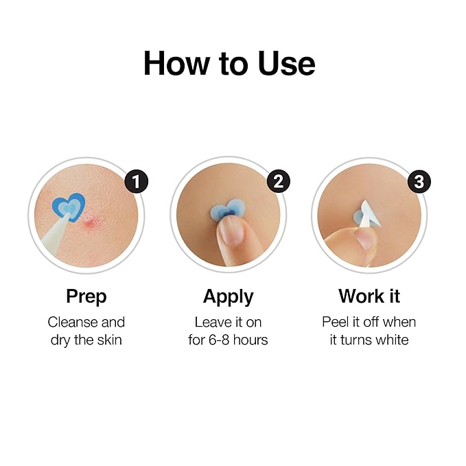 FreeGo XOXO Hydrocolloid Pimple Patch, 120 Counts | Cute Colorful Heart Shape | Salicylic Acid, Niacinamide, CICA, Tea Tree, Eucalyptus | Absorb, Heal Pimple and Protect Skin