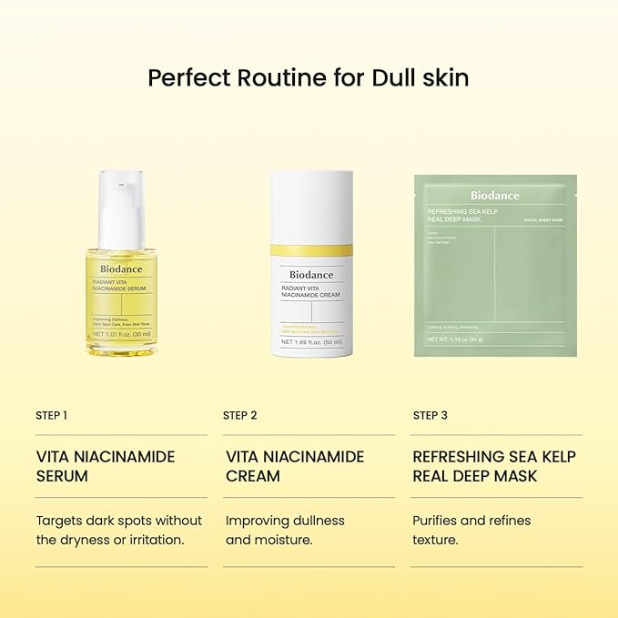 BIODANCE Radiant Vita Niacinamide Cream, Brightening, Dark Spot Correcting Facial Moisturizer | 1.69 fl.oz, 50ml