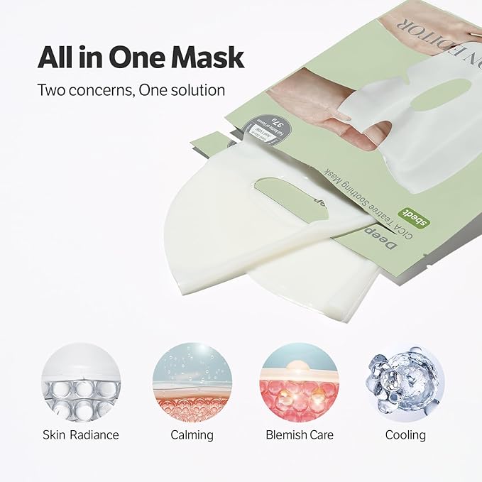 SUNGBOON EDITOR Deep Collagen CICA Tea tree Overnight Mask 37gx4ea | Real Collagen Face Mask with Tea tree & Centella | Acne Face Mask for Calming & Soothing | Korean Skin Care