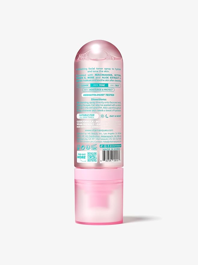 Vitamasques Hydrating Toner for Face - Facial Toner with Niacinamide - Instant Refreshment & Lasting Hydration - 3.38 Fl Oz